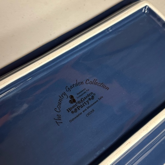 Vintage wrought iron stand holder with Appetizer Tray in cobalt blue - Picture 3 of 17